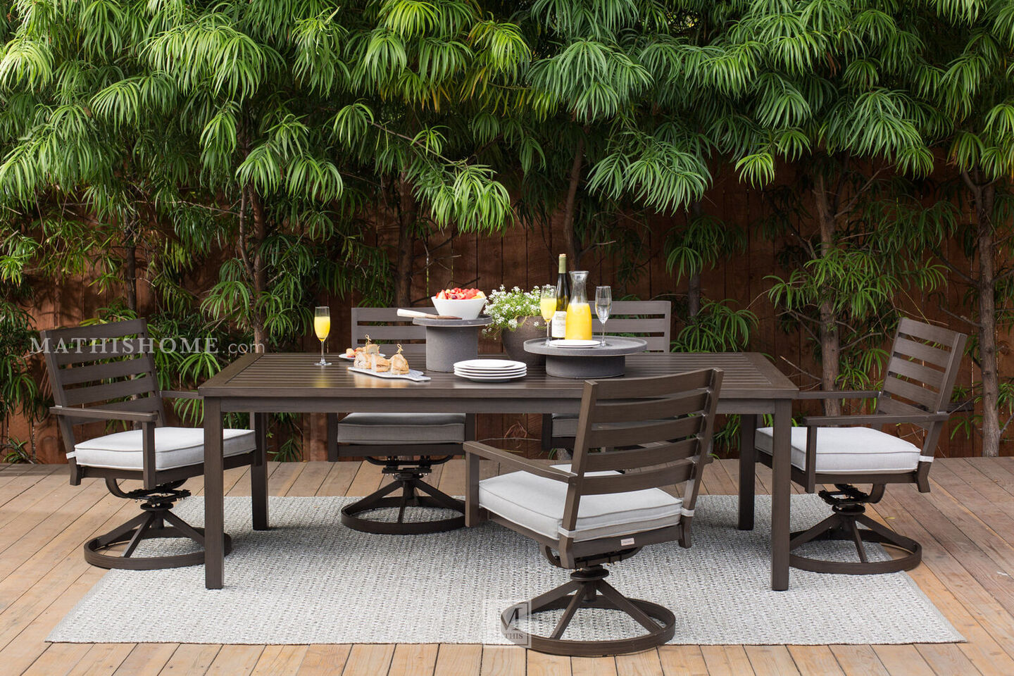 Adeline Dining Table in Mid-Century Modern Patio