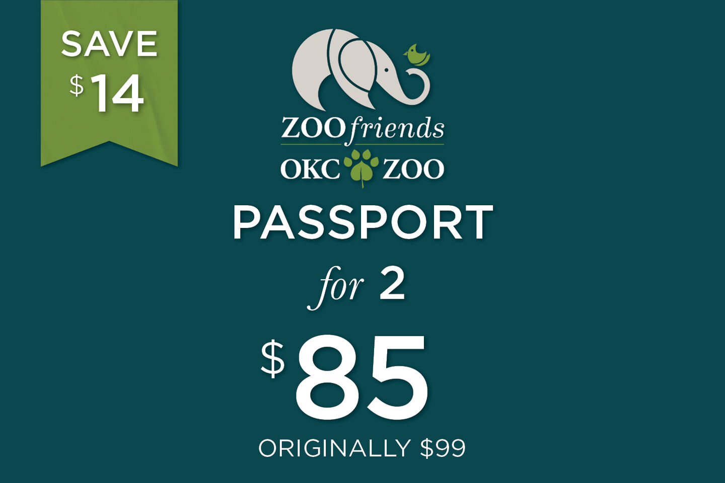 Zoo Friends OKC Zoo - Passport for 2 for $85, Originally $99, Save $14