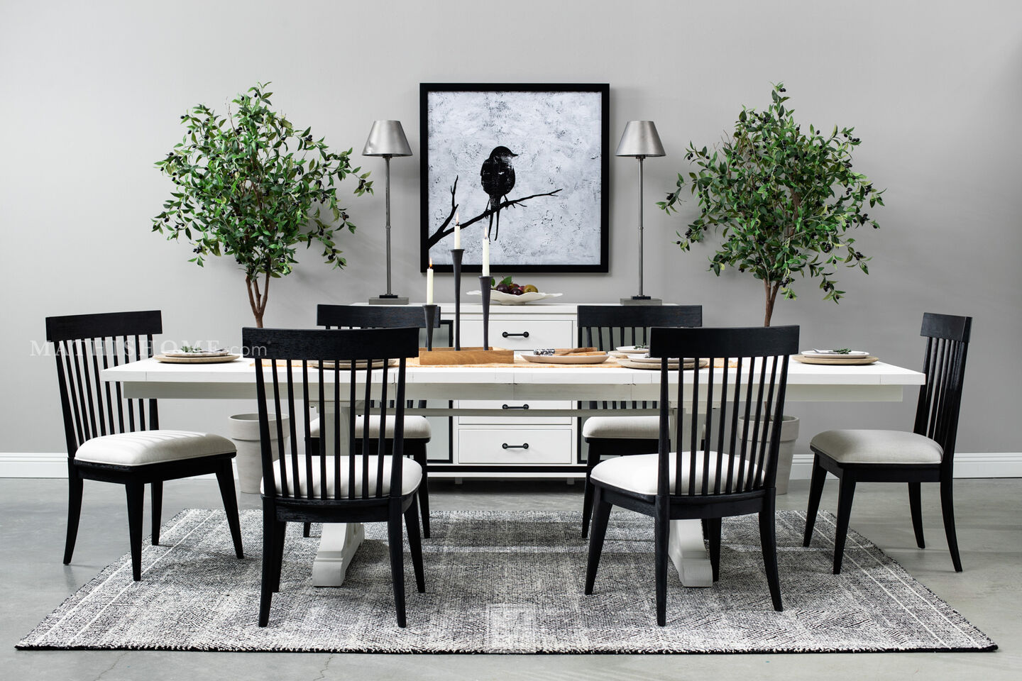 Harper Springs Trestle Dining Table in Transitional Dining Room Harper Springs Trestle Dining Table in Transitional Dining Room