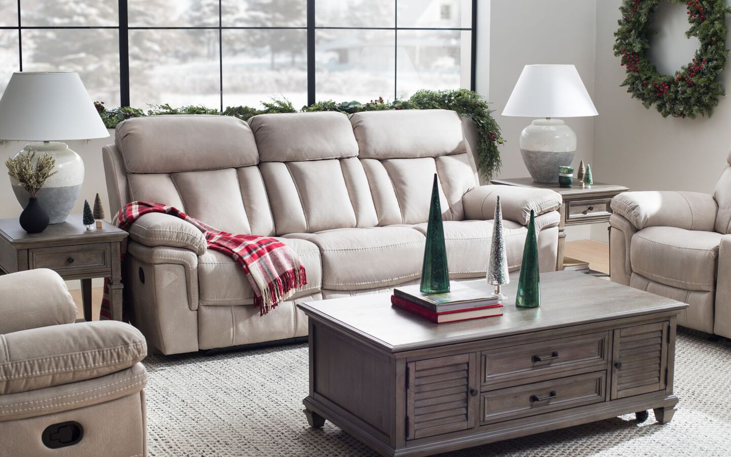 Gunmetal Manual Sofa by Heritage Leather