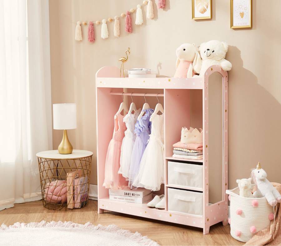 Fantasy Fields - Fashion Twinkle Star Prints Jasmine Toy Dress Up Unit Kids Furniture - Pink