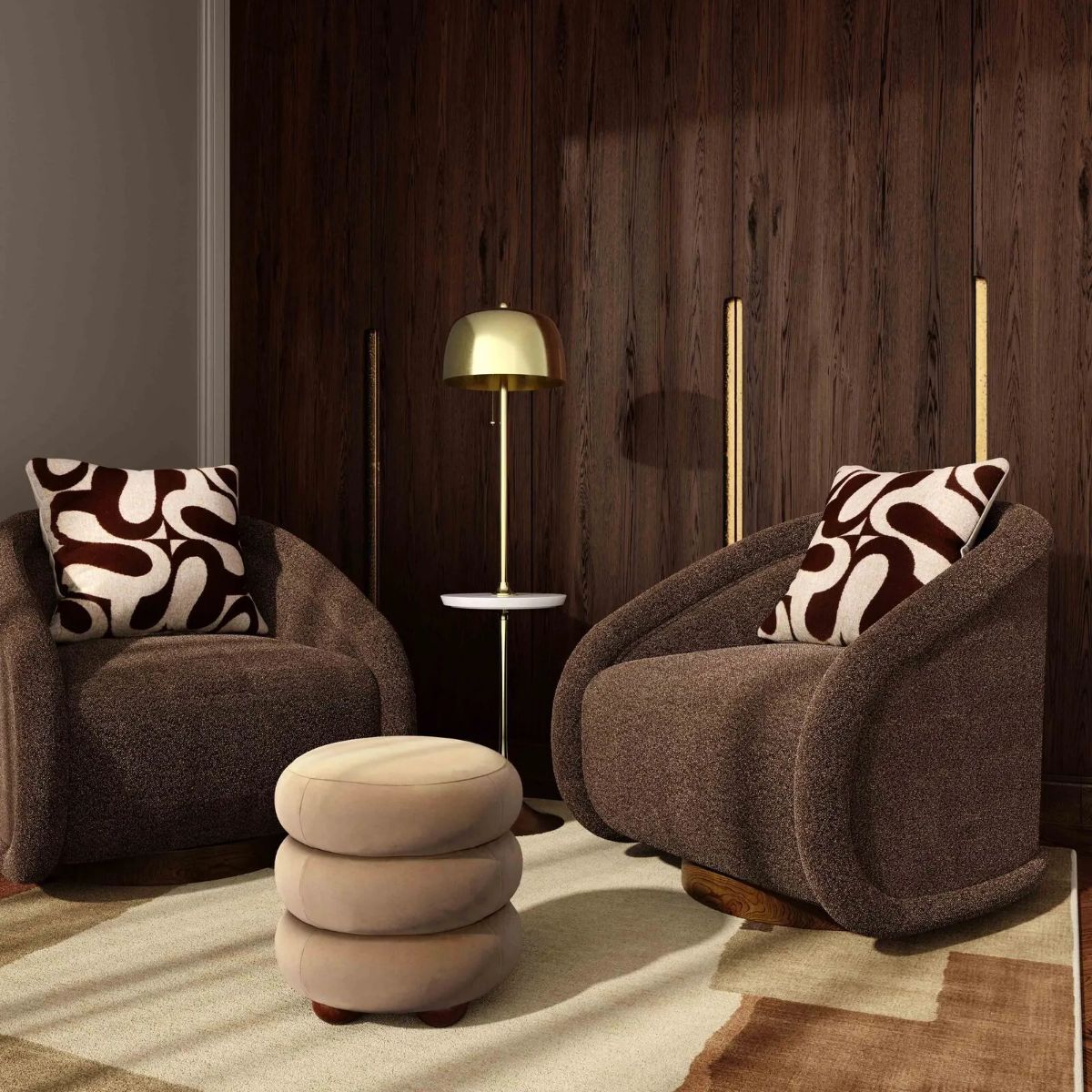 Stefanie Cream Velvet Ottoman by TOV Furniture Stefanie Cream Velvet Ottoman by TOV Furniture