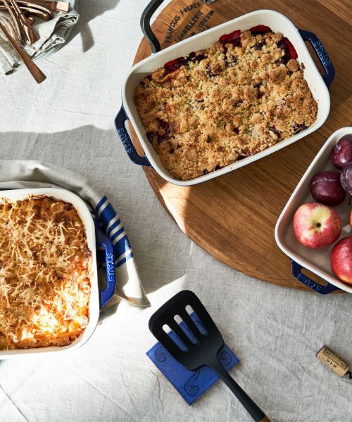 Staub Ceramic Rectangular Baking Dish Set, Casserole Dish, 2-Piece, Rustic Turquoise