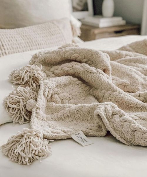 Sunday Citizen Braided Pom Pom Throw