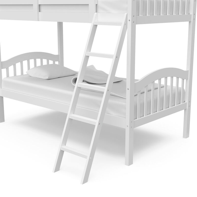 Storkcraft Long Horn Twin-Over-Twin Bunk Bed (White)- GREENGUARD Gold Certified
