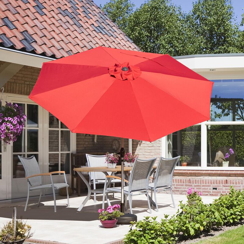 MONDAWE 9FT Patio Umbrella, Outdoor Table Umbrella with Push Button Tilt and Crank, UV Protection Waterproof Market Sun Umbrella with 8 Sturdy Ribs for Garden, Deck, Backyard, Pool
