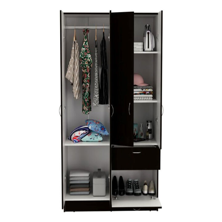Armoire Alpes, Bedroom, Black / White