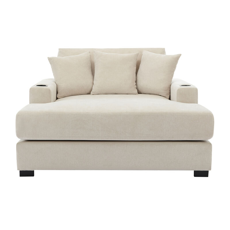 Merax Modern Chenille Chaise Lounge Sofa Couch