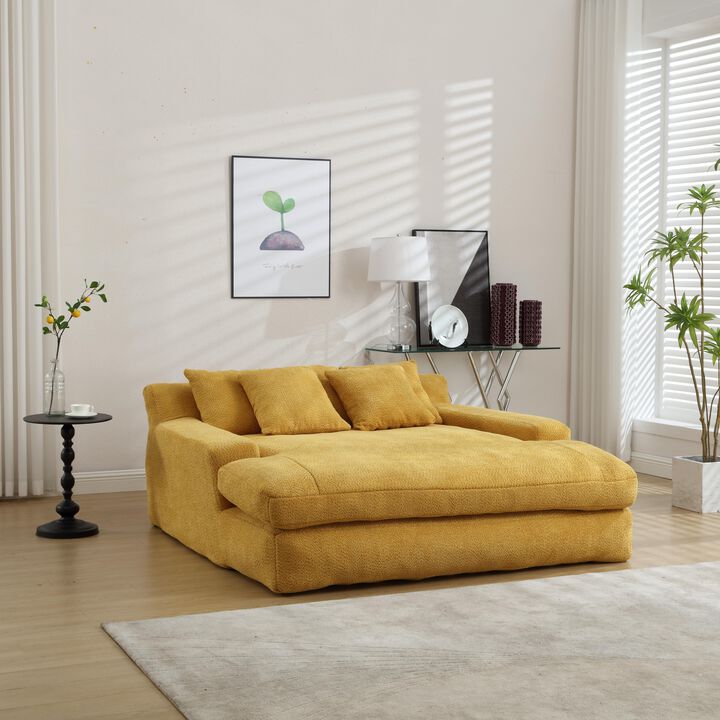 Merax Chenille 2-seater Lazy Sofa With 5 Back Pillows