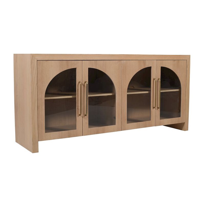 Jofran Archimedes 70" Curved Arch Four Door Sideboard Storage Cabinet