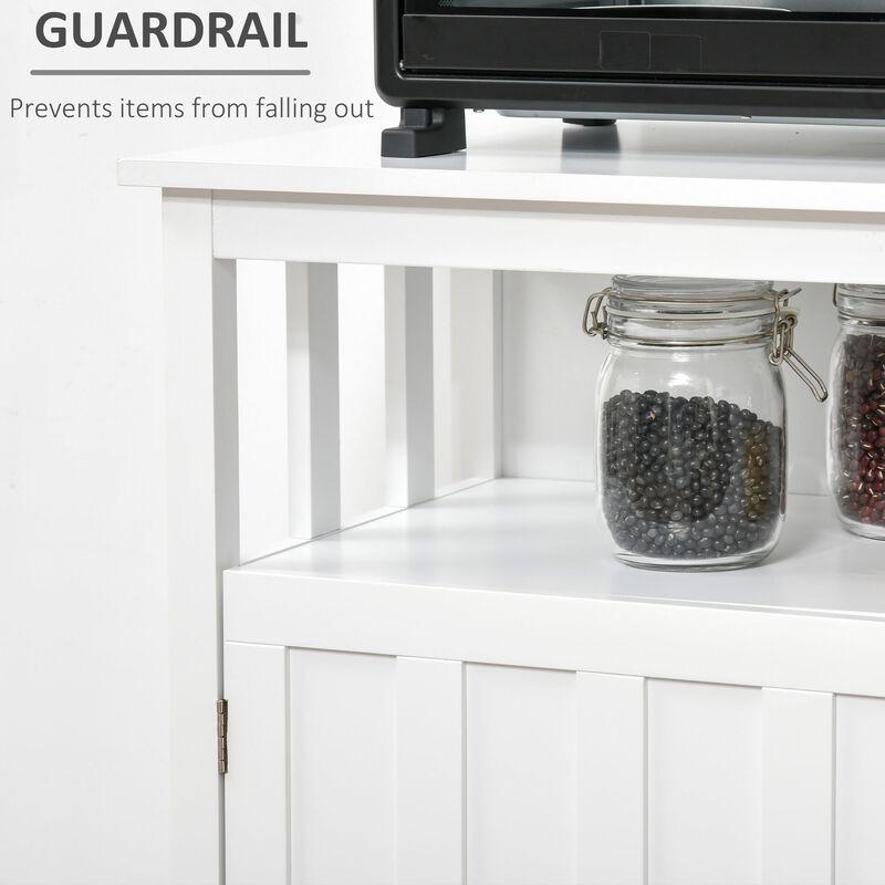 White Kitchen Storage: Modern Sideboard with Ribbed Doors