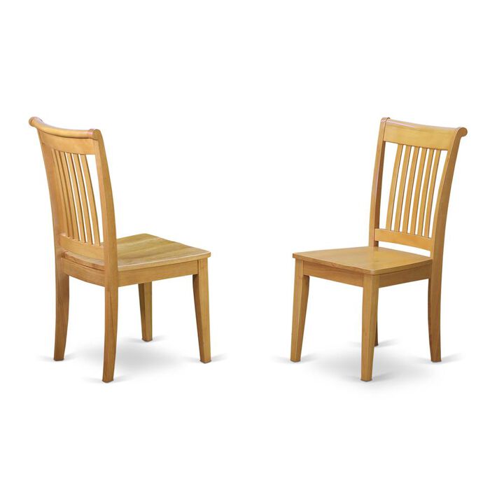 East West Furniture Dining Chair Oak, POC-OAK-W