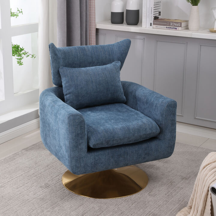 Classic Mid-Century 360-Degree Swivel Accent Chair, Linen