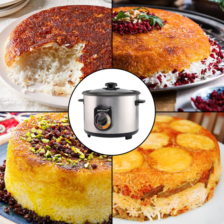 Brentwood TS-1020S 10-Cup Stainless Steel Crunchy Persian Rice Cooker