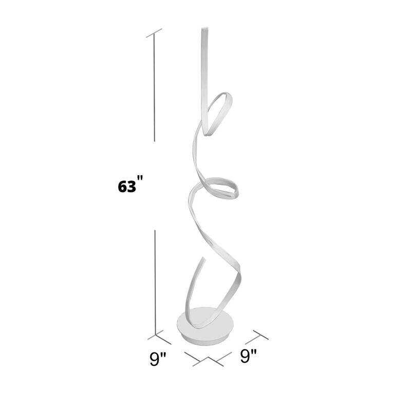 Amsterdam Floor Lamp White Metal Dimmable Integrated LED