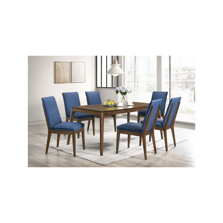New Classic Furniture Maggie 7-Piece Wood Dining Table Set, Blue