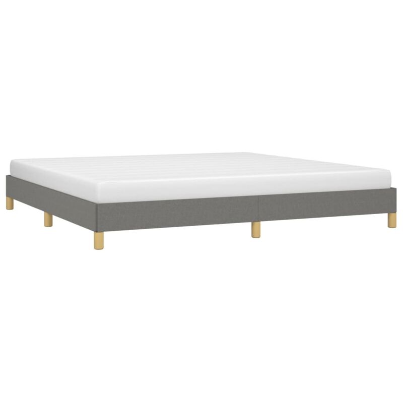 vidaXL Contemporary King Bed Frame, Dark Gray Fabric, Modern Design, Engineered Wood, Plywood, Mattress Size 76"x79.9", Lightweight - 58.64 Pounds