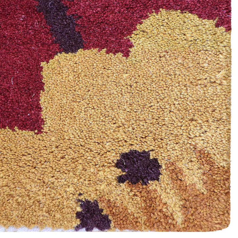 RUGSOTIC CARPETS HAND TUFTED WOOL ECO-FRIENDLY AREA RUGS  - 10'x13', Rectangle Shape, Cream, Floral Modern Design, High Pile Thick Handmade Anti Skid Area Rugs for Living Room, Bed Room (K00504)