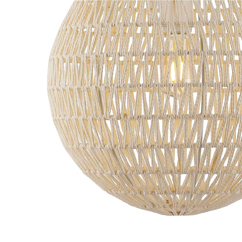 Luna Bohemian Modern Woven Rattaniron LED Pendant