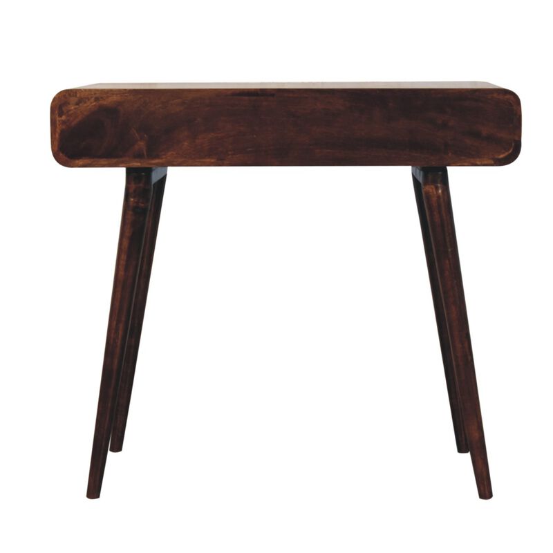 Artisan Furniture Solid Wood Curved California Walnut Writing Desk