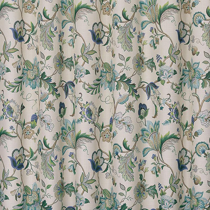 Ellis Curtain Brissac Classic Floral Design Button Holes Shower Curtain 70" x 72" Blue
