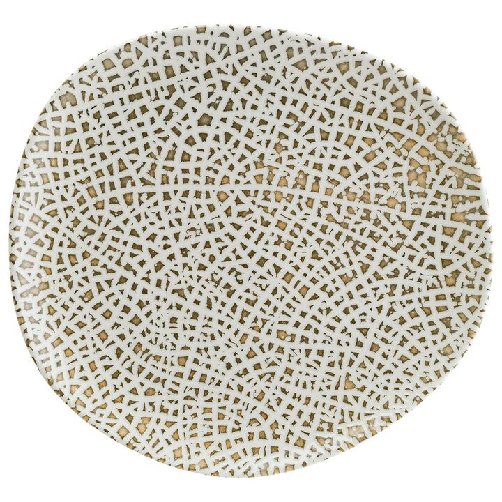 Lapya Wood 11.5" x 10.5" Organic Decorated Porcelain Plate