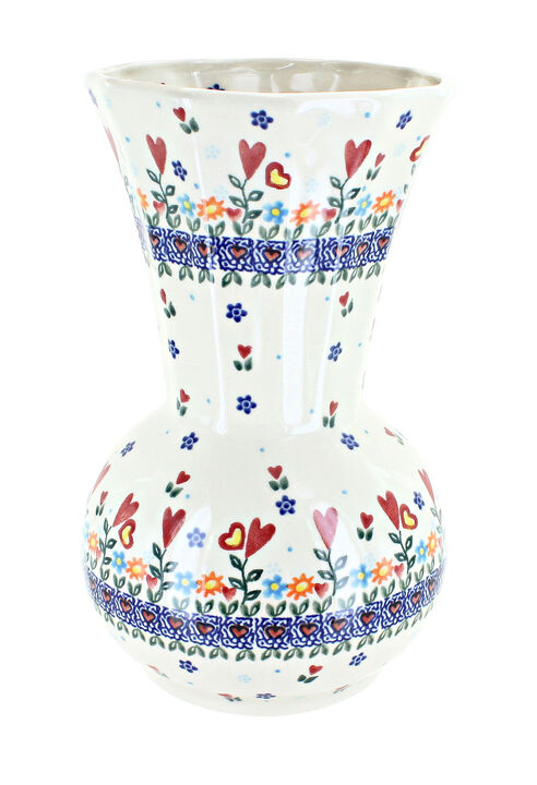 Blue Rose Polish Pottery Butterfly Vase