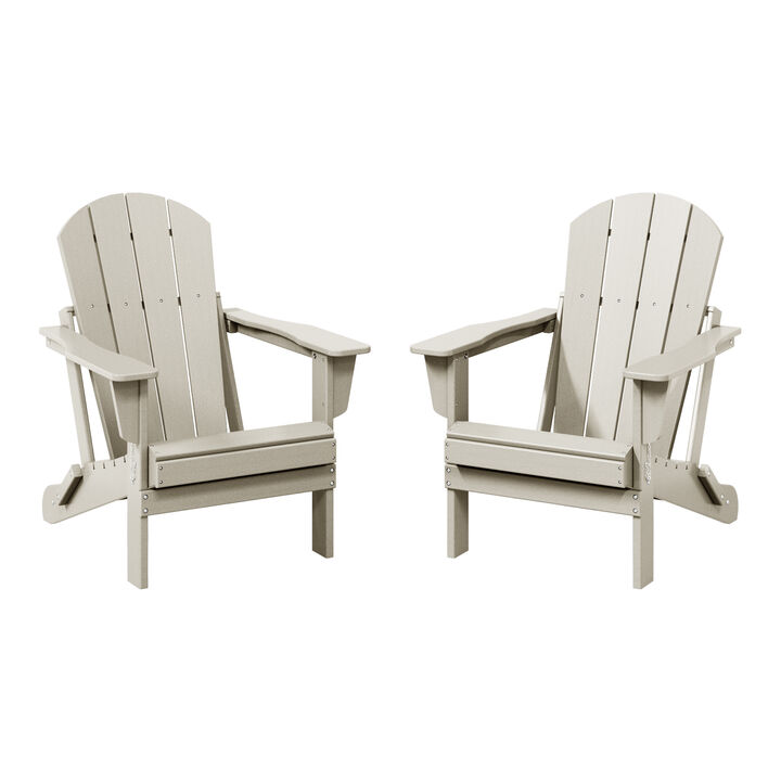 WestinTrends Westintrends 2 piece set outdoor folding Poly Adirondack chair