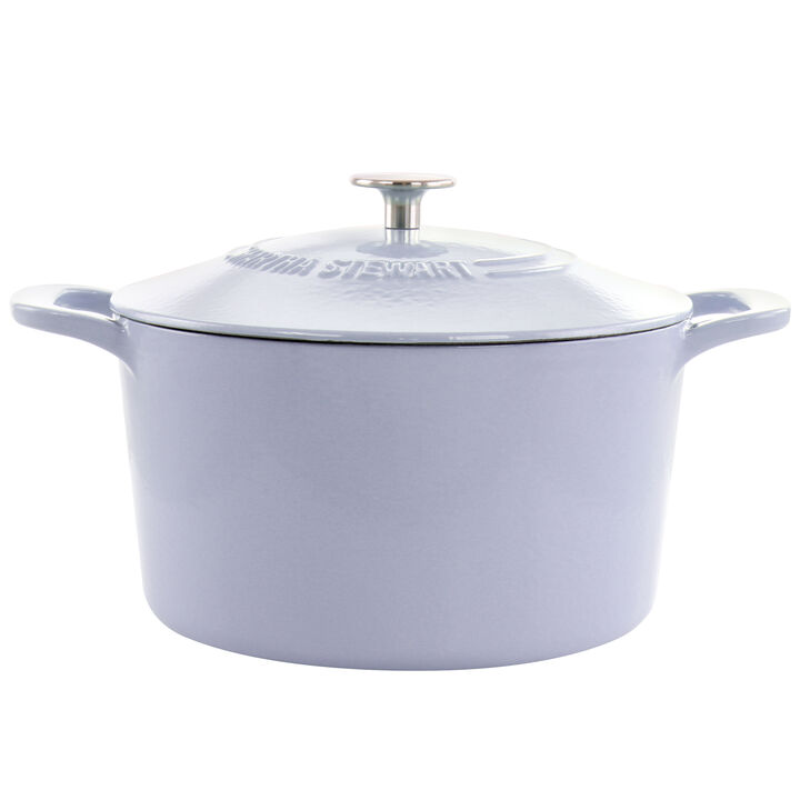 Martha Stewart 7 Quart Enameled Cast Iron Dutch Oven with Lid in Lavender