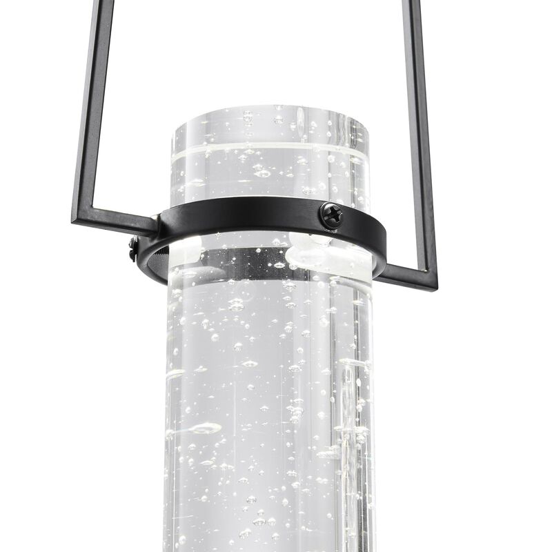 Harmony Chandelier Matte Black Metal and Acrylic 3 LED Lights Dimmable