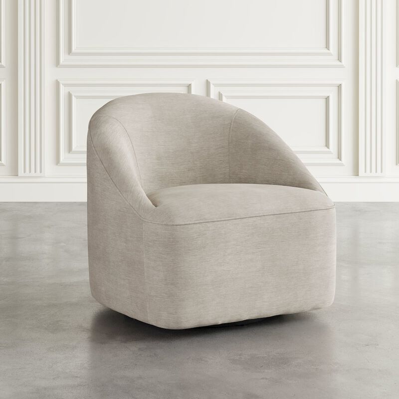 Jofran Lulu Mid-Century Modern Upholstered Casual Swivel Accent Chair