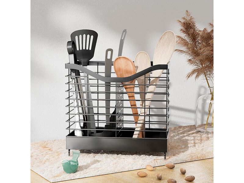 Uninol 2 Grids Utensil holder for Kitchen Counter - 7.9" x 4.3" x 7.5