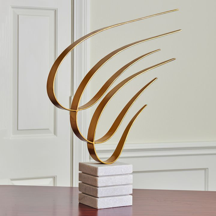 Swoosh Sculpture- Gold