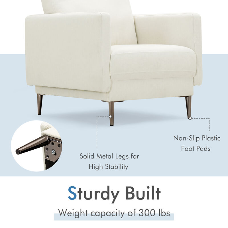 Costway Modern Upholstered Accent Chair Single Sofa Armchair Living Room Funiture