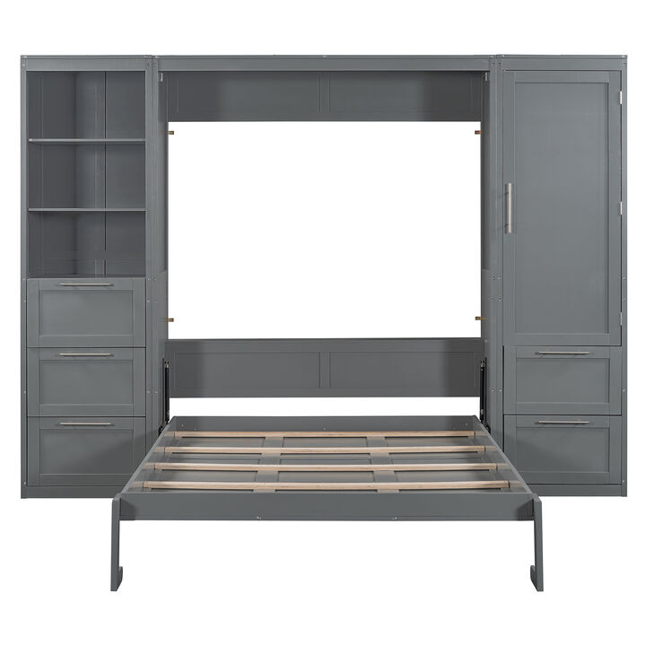 Merax Murphy Bed Wall Bed with Closet