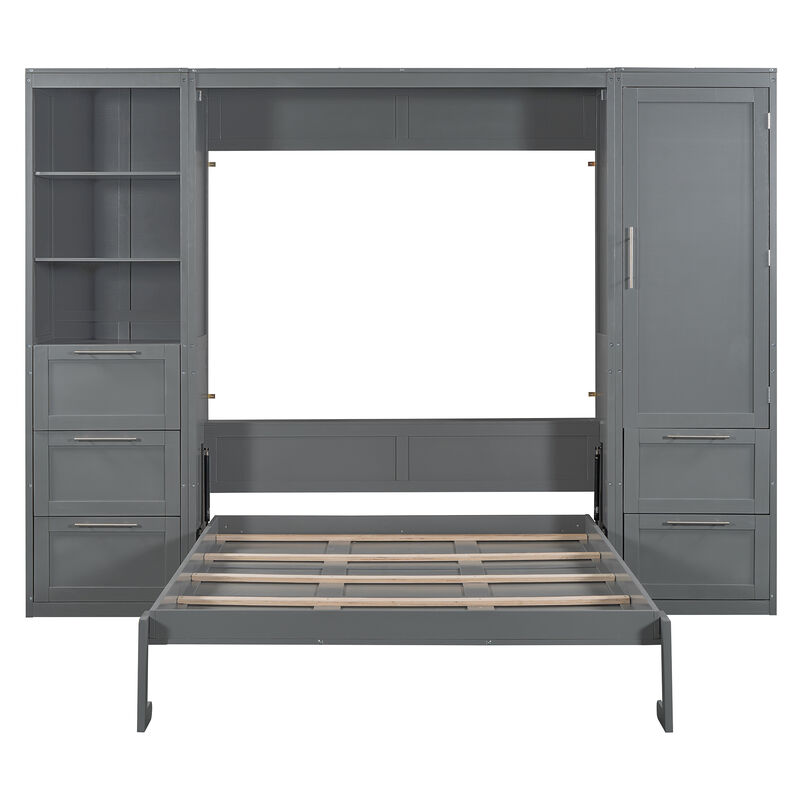 Merax Murphy Bed Wall Bed with Closet