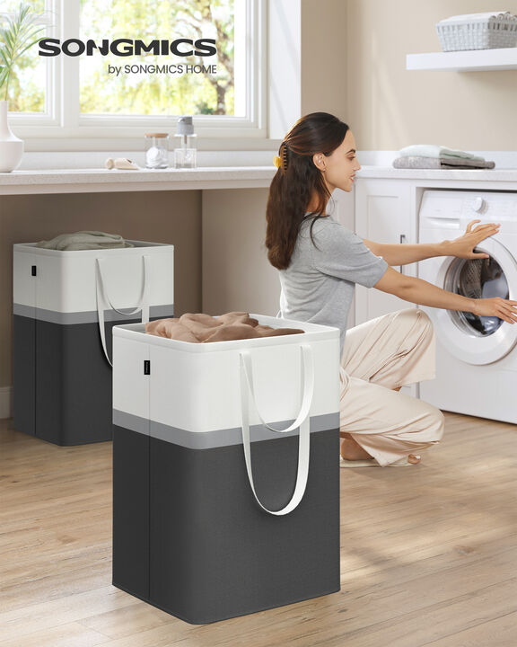 Set of 2 Laundry Hampers, Foldable Laundry Baskets, 29 Gal