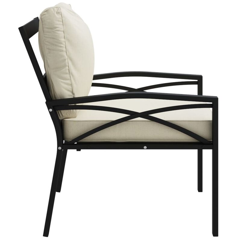 vidaXL Patio Chair with Sand Cushions 26.8"x29.9"x31.1" Steel
