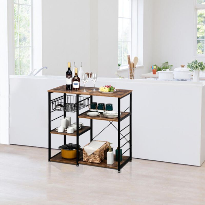 3-Tier Industrial Kitchen Bakers Rack Utility Space-Saving Storage for Kitchen Organization and Style