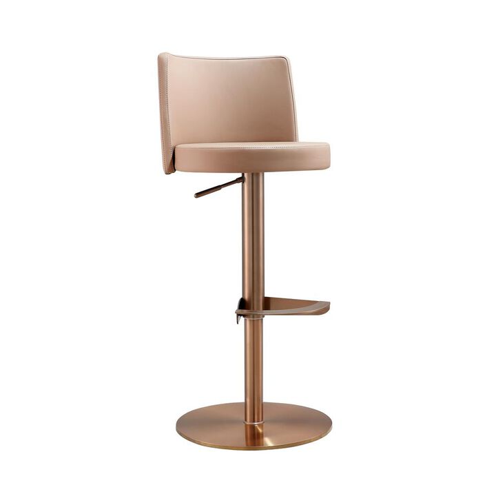 Belen Kox Cafe Au Lait and Rose Gold Adjustable Stool, Belen Kox