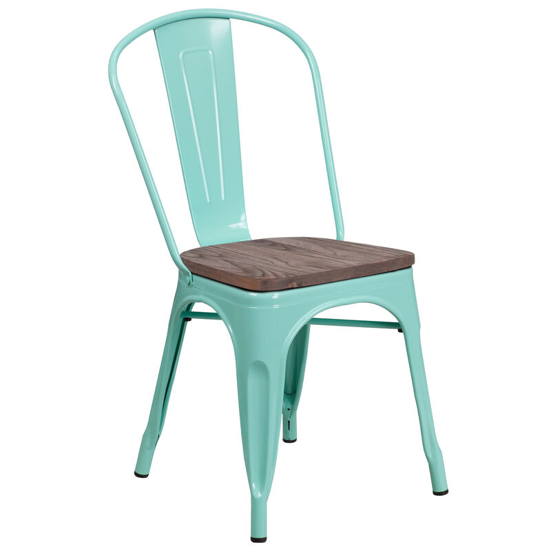 Metal/Wood Colorful Restaurant Chairs