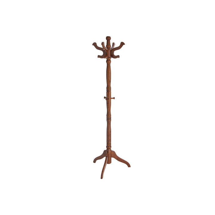 Coat Rack Free Standing with 11 Hooks, Wooden Hall Tree Coat Hat Tree