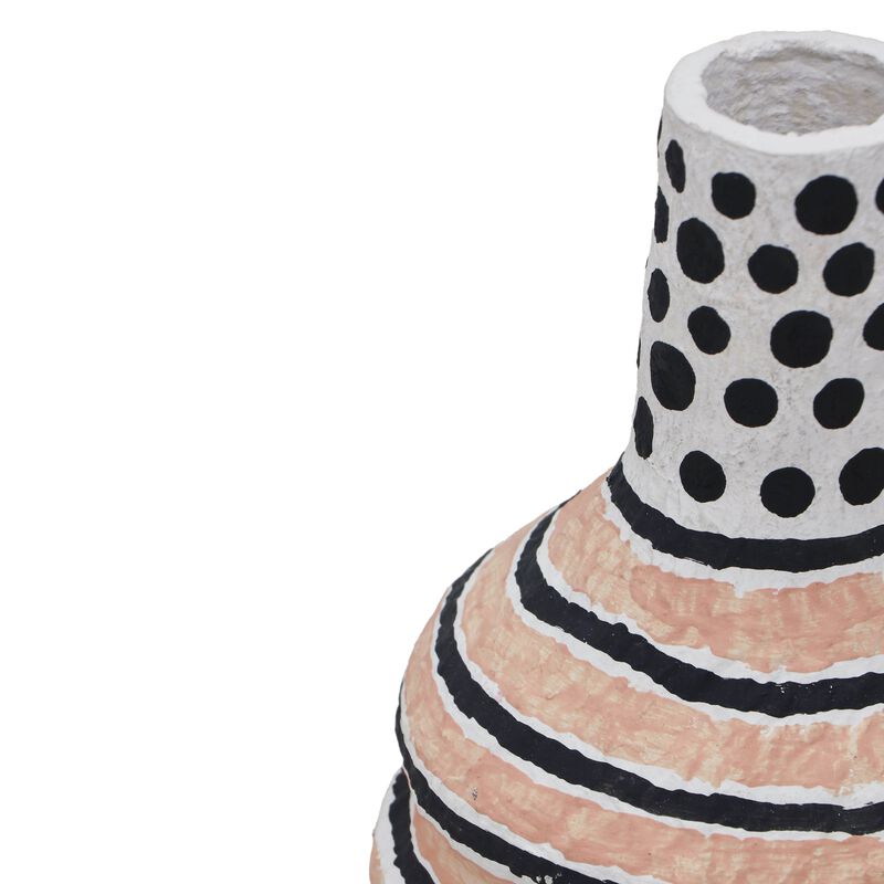 Cotton Mache Vase in Lisbon Tile