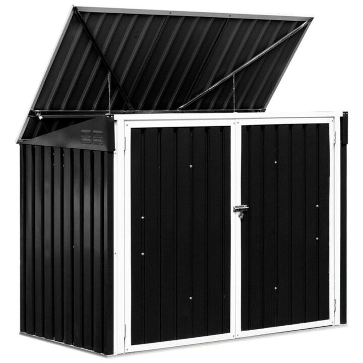 Hivvago Horizontal Storage Shed 68 Cubic Feet for Garbage Cans