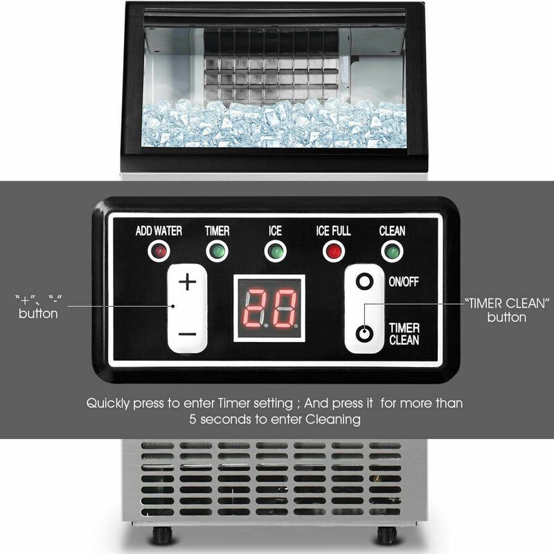Portable Built-In Stainless Steel Commercial Ice Maker for Home or Office Use