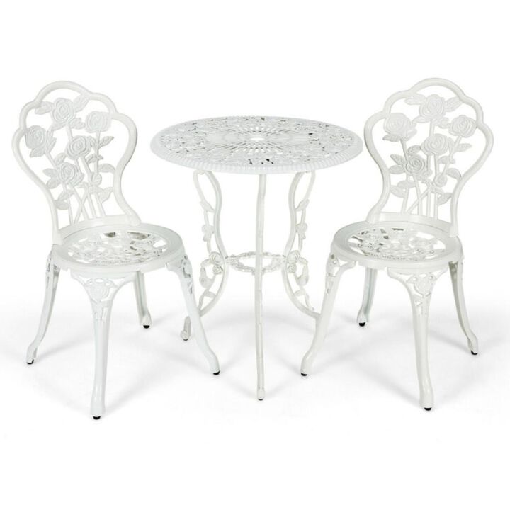 Hivvago Outdoor Cast Aluminum Patio Furniture Set with Rose Design