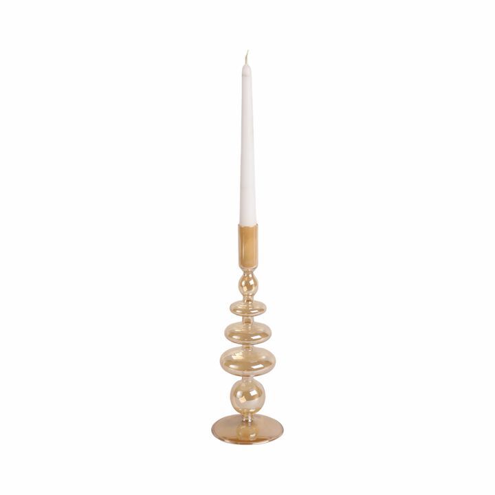 11" Vintage Glass Taper Candle Holder
