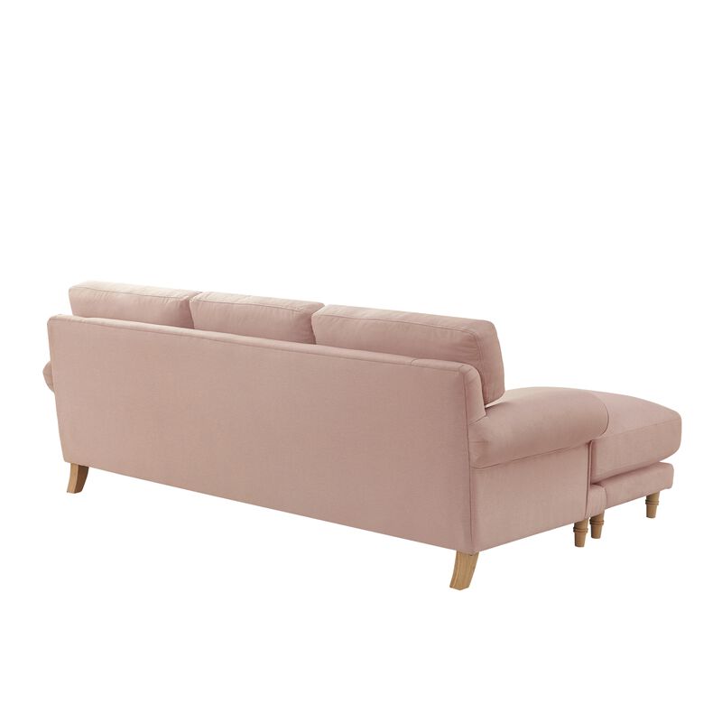 Rustic Manor Bridgette Velvet/Linen Chaise Sofa
