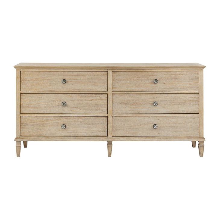 Starlight Canyon Home Brown Bedroom Storage Dresser with 6 Spacious Drawers for Clothes and More