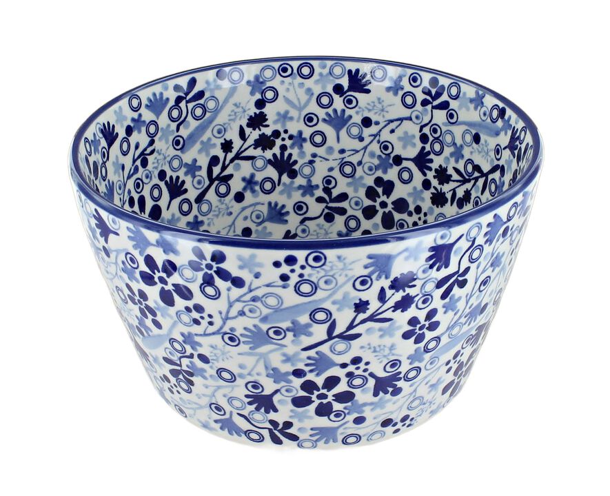 Blue Rose Polish Pottery Medium Deep Serving Bowl